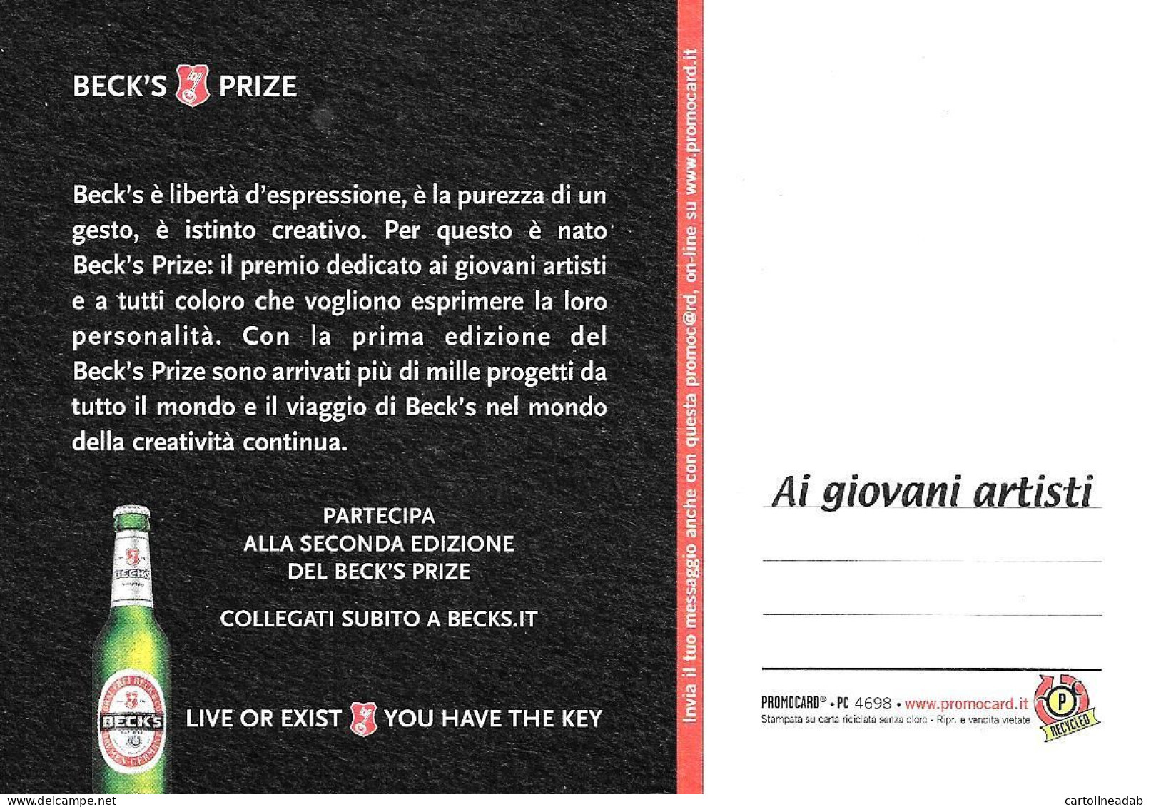 [MD9501] CPM - BECK'S PRIZE BIRRA - PROMOCARD 4698 - PERFETTA - Non Viaggiata - Werbepostkarten