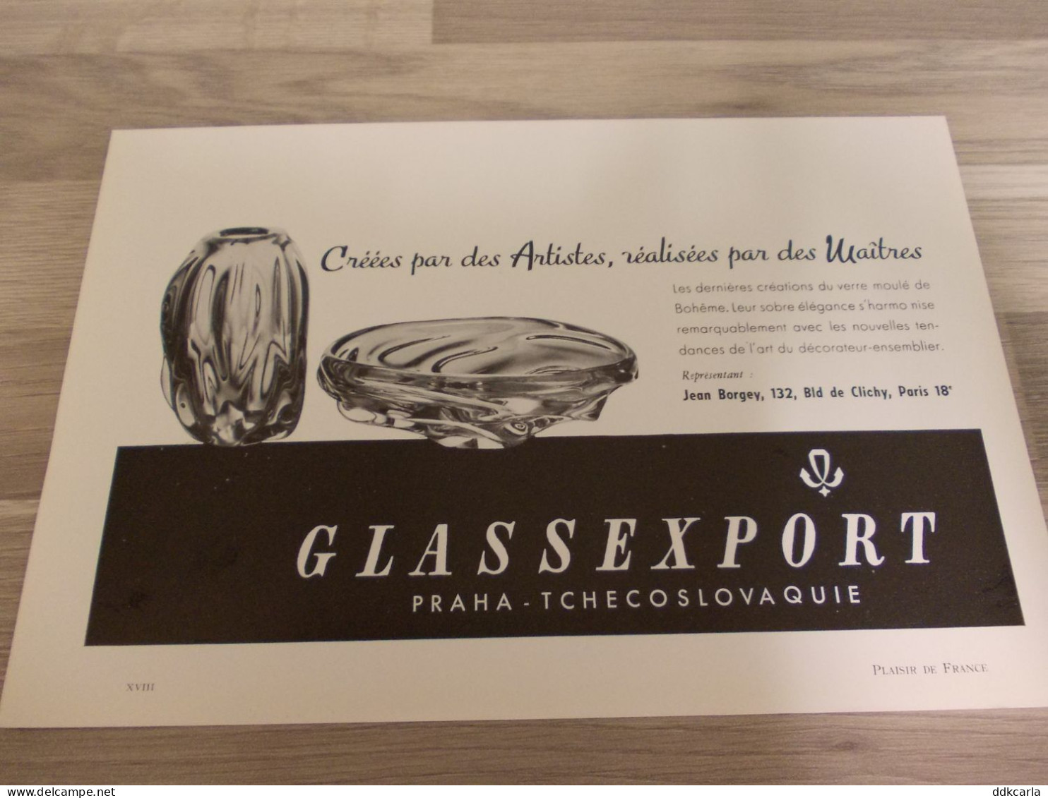 Reclame Advertentie Uit Oud Tijdschrift 1955 - Créations Du Verre Moulé De Bohême - GLASSEXPORT Praha-Tshecoslovaquie - Advertising