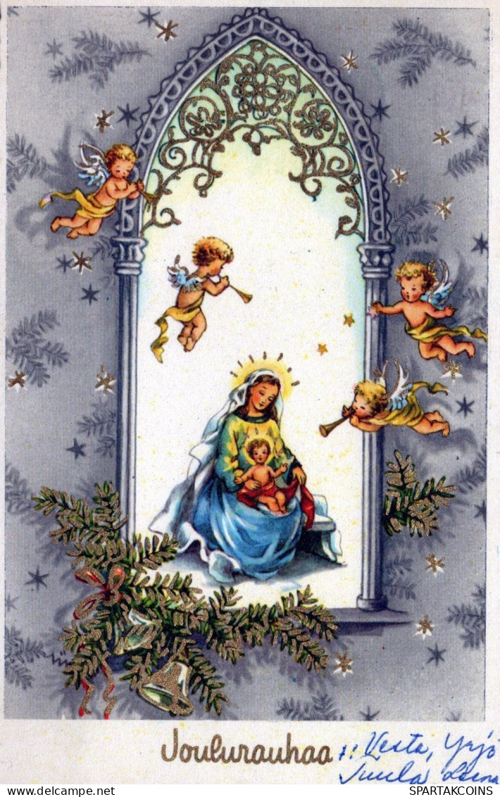 ANGELO Buon Anno Natale Vintage Cartolina CPSMPF #PAG765.A - Anges