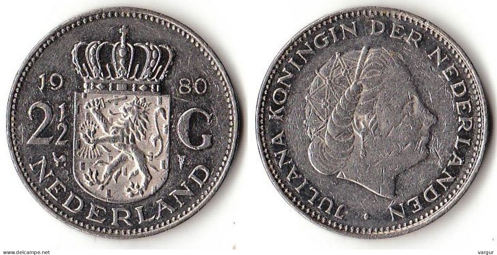 NETHERLANDS 1980. 2.50 Gulden Coin. Km#191, UNC - 1948-1980: Juliana