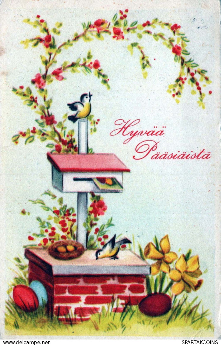 PASQUA POLLO UOVO Vintage Cartolina CPA #PKE108.A - Ostern