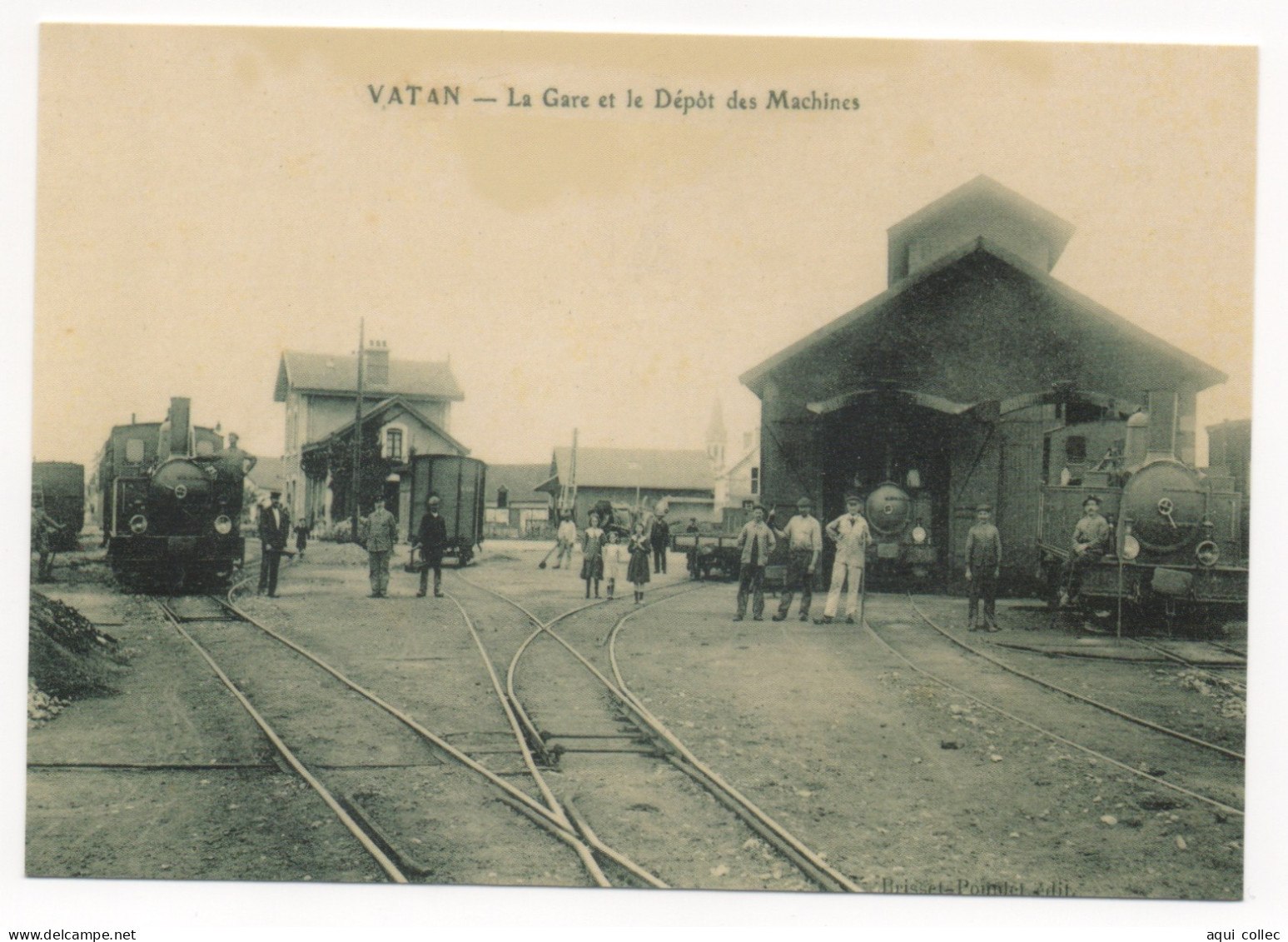 VATAN (36) VUE D'ENSEMBLE DE LA GARE ET DU DÉPÔT (REPRODUCTION D'UNE CARTE POSTALE ANCIENNE ) - Eisenbahnen