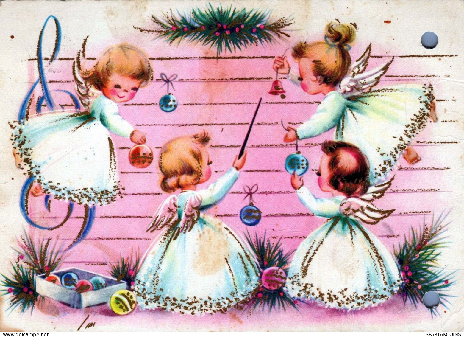 ANGELO Buon Anno Natale Vintage Cartolina CPSM #PAS766.A - Anges