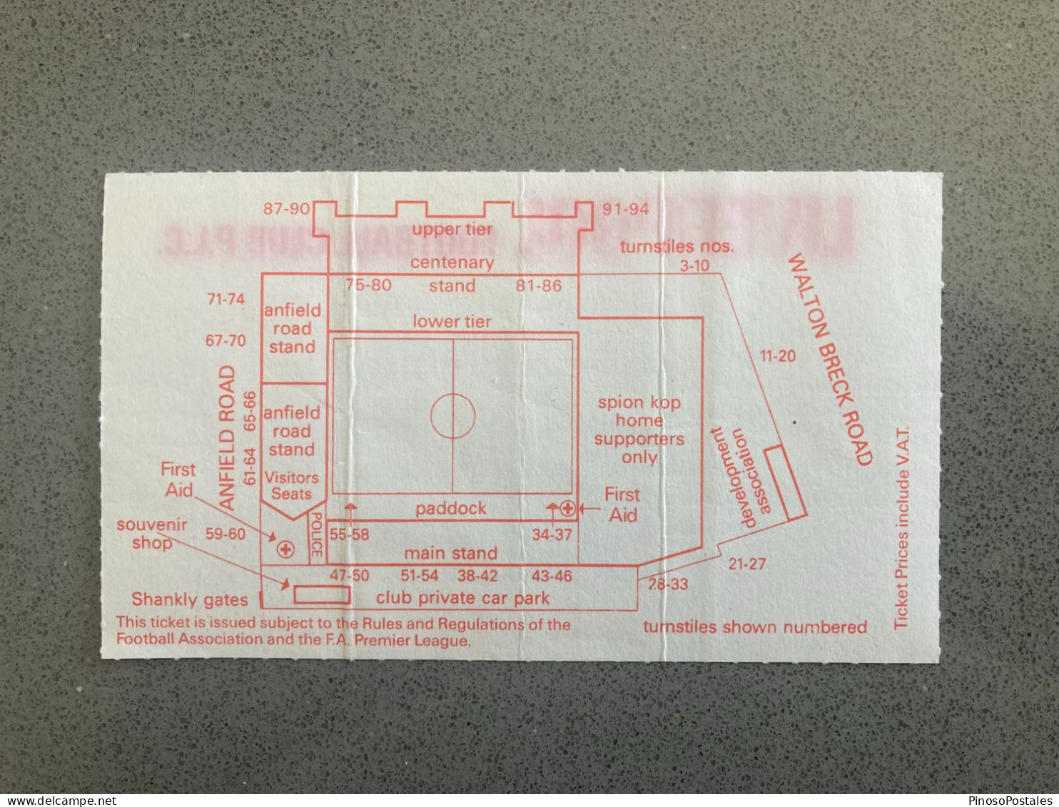 Liverpool V Nottingham Forest 1992-93 Match Ticket - Tickets & Toegangskaarten