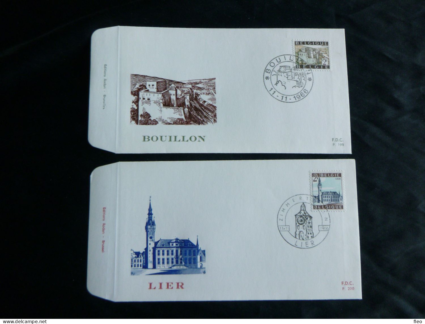 1966 1397 & 1398 FDC  : " TOURISME : BOUILLON & LIER " - 1961-1970