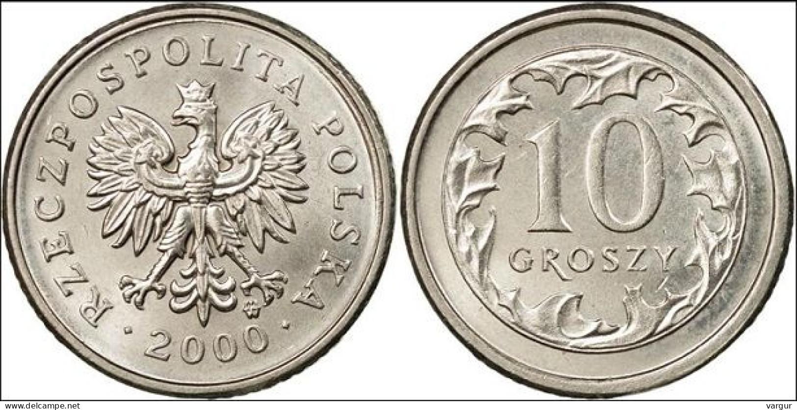POLAND 2000. 10 Groszy Coin. Y#279, XF-UNC - Poland