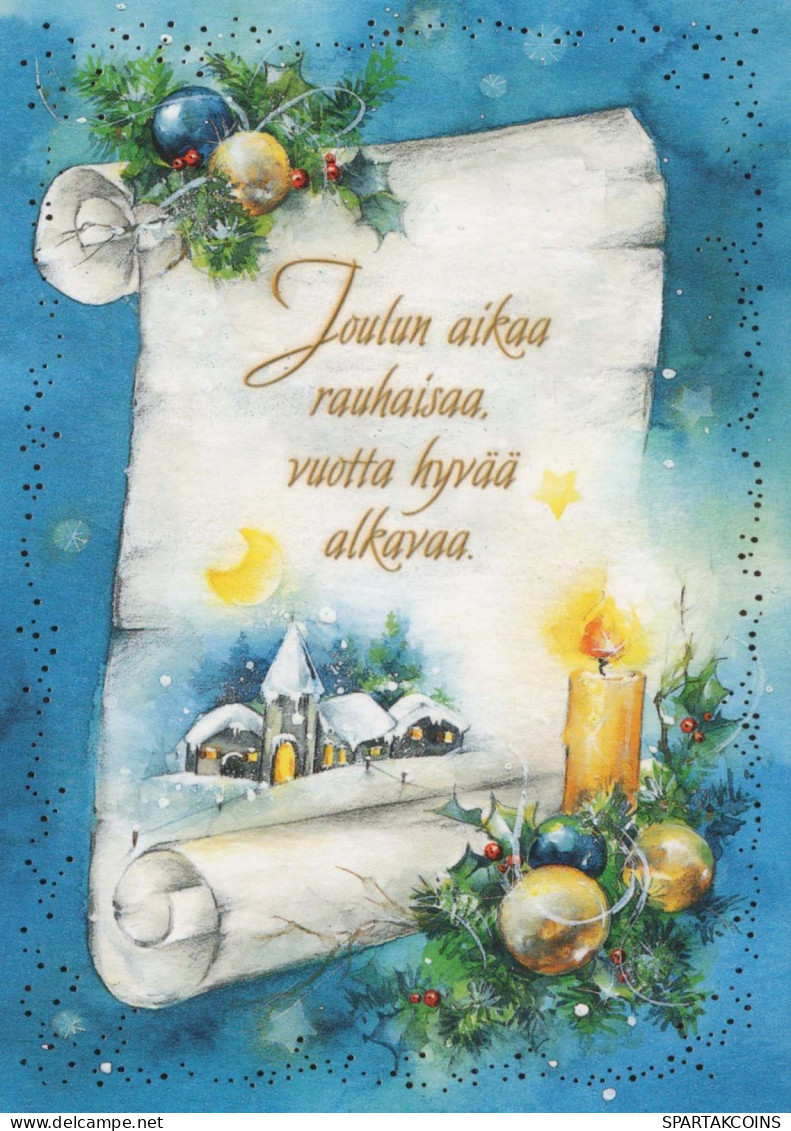 Feliz Año Navidad VELA Vintage Tarjeta Postal CPSM #PBA292.A - Nouvel An
