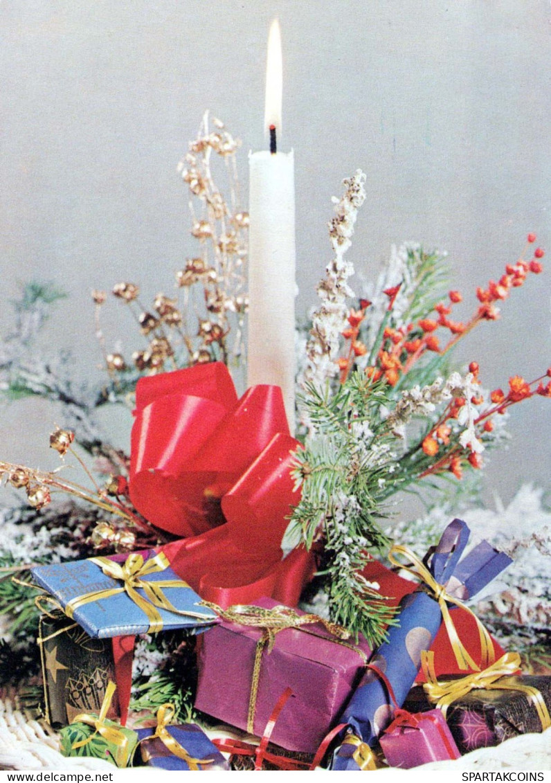 Feliz Año Navidad VELA Vintage Tarjeta Postal CPSM #PBA102.A - Nouvel An