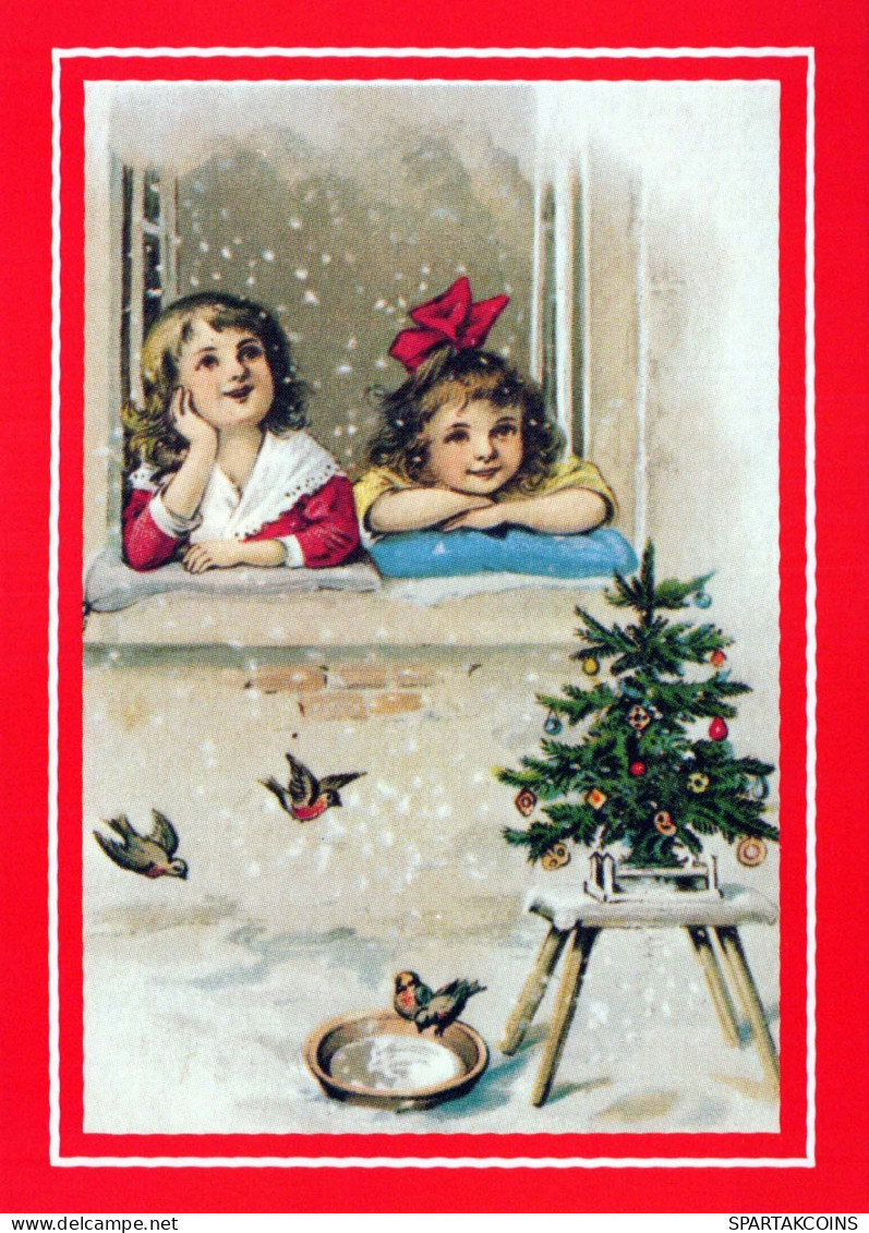 Feliz Año Navidad NIÑOS Vintage Tarjeta Postal CPSM #PAZ886.A - Nouvel An