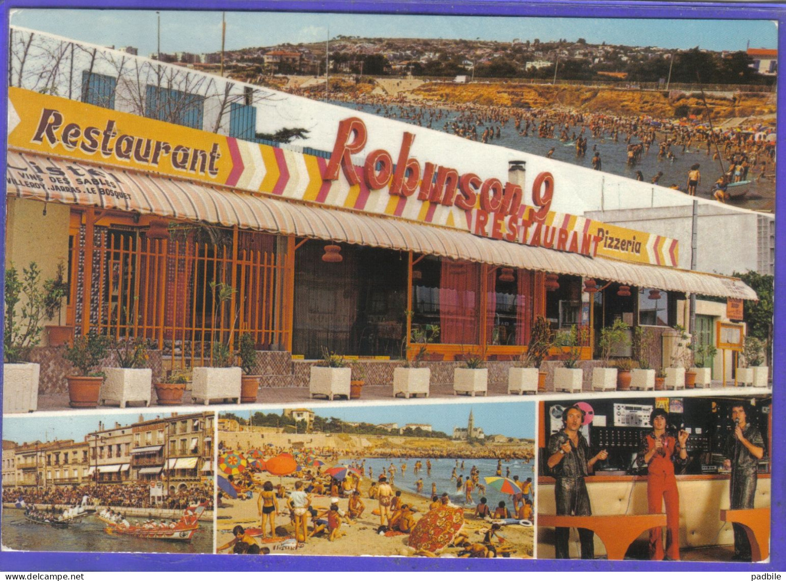 Carte Postale 34. Sete  (Cette) Restaurant Le Robinson Et Ses Animateurs Très Beau Plan - Sete (Cette)