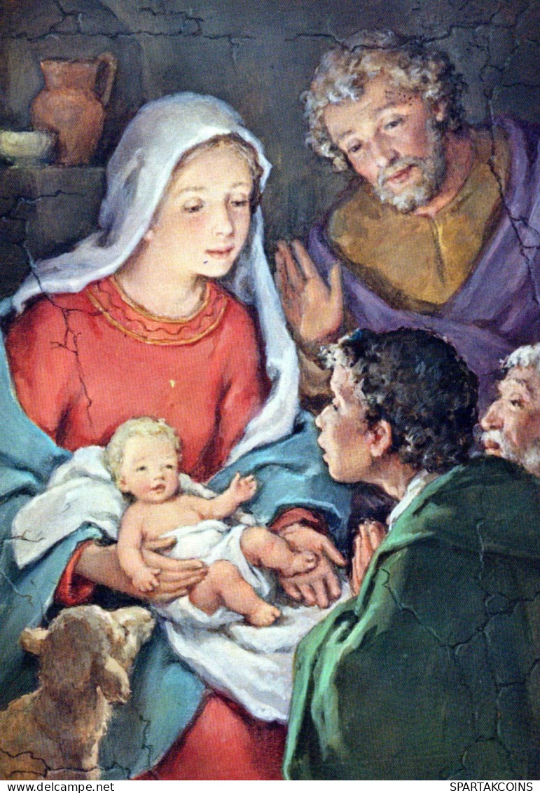 Vierge Marie Madone Bébé JÉSUS Noël Religion Vintage Carte Postale CPSM #PBP800.A - Vierge Marie & Madones