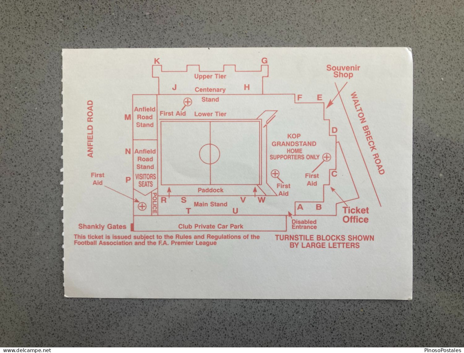 Liverpool V Manchester United 1996-97 Match Ticket - Match Tickets