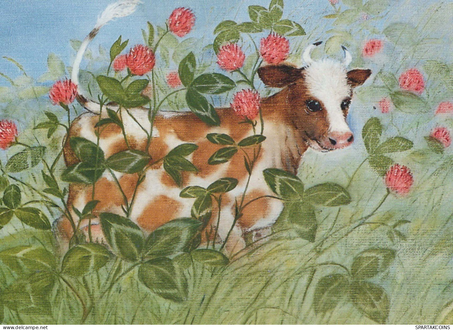 MUCCA Animale Vintage Cartolina CPSM #PBR816.A - Vacas