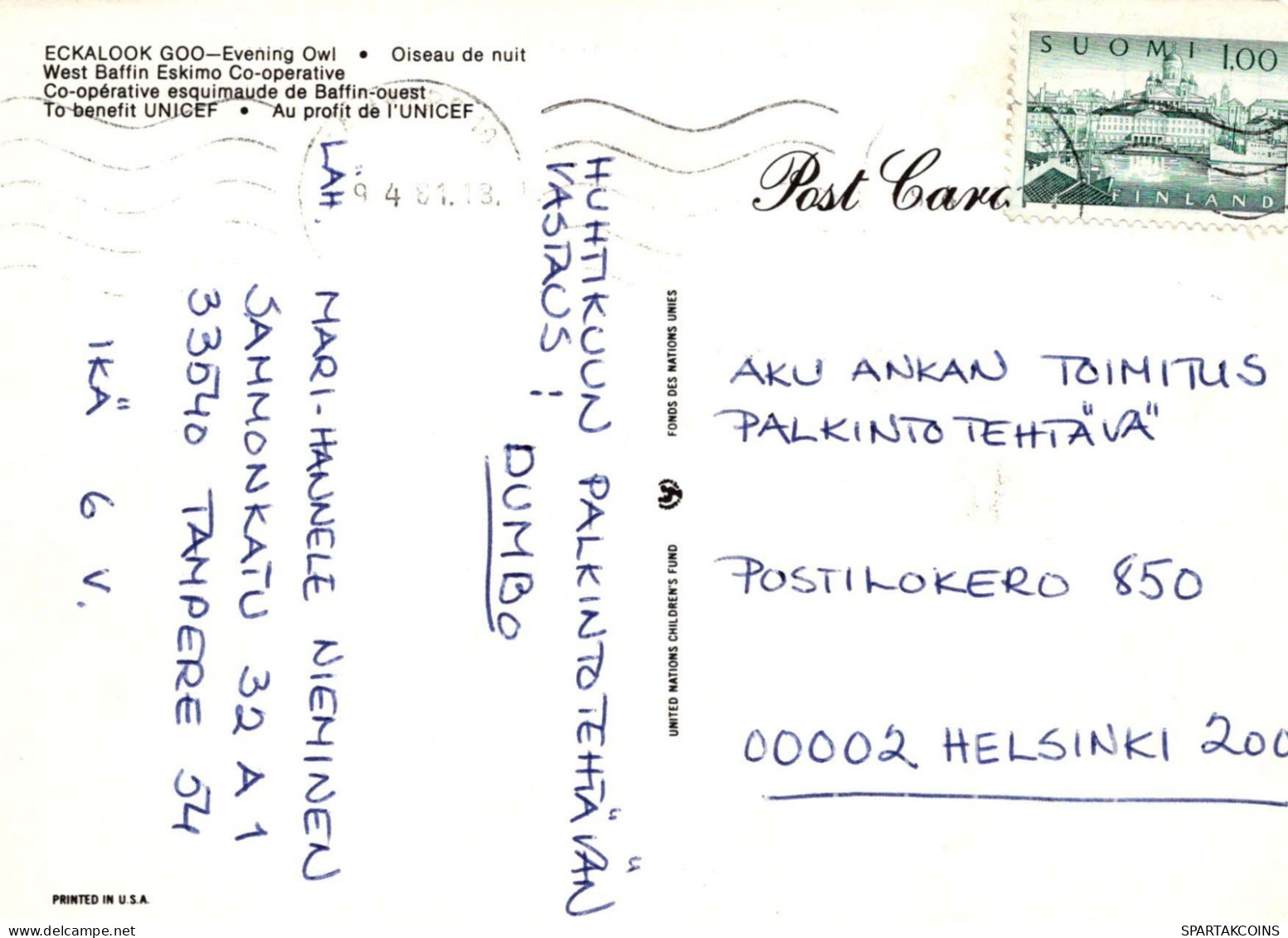 OISEAU Animaux Vintage Carte Postale CPSM #PBR702.A - Birds