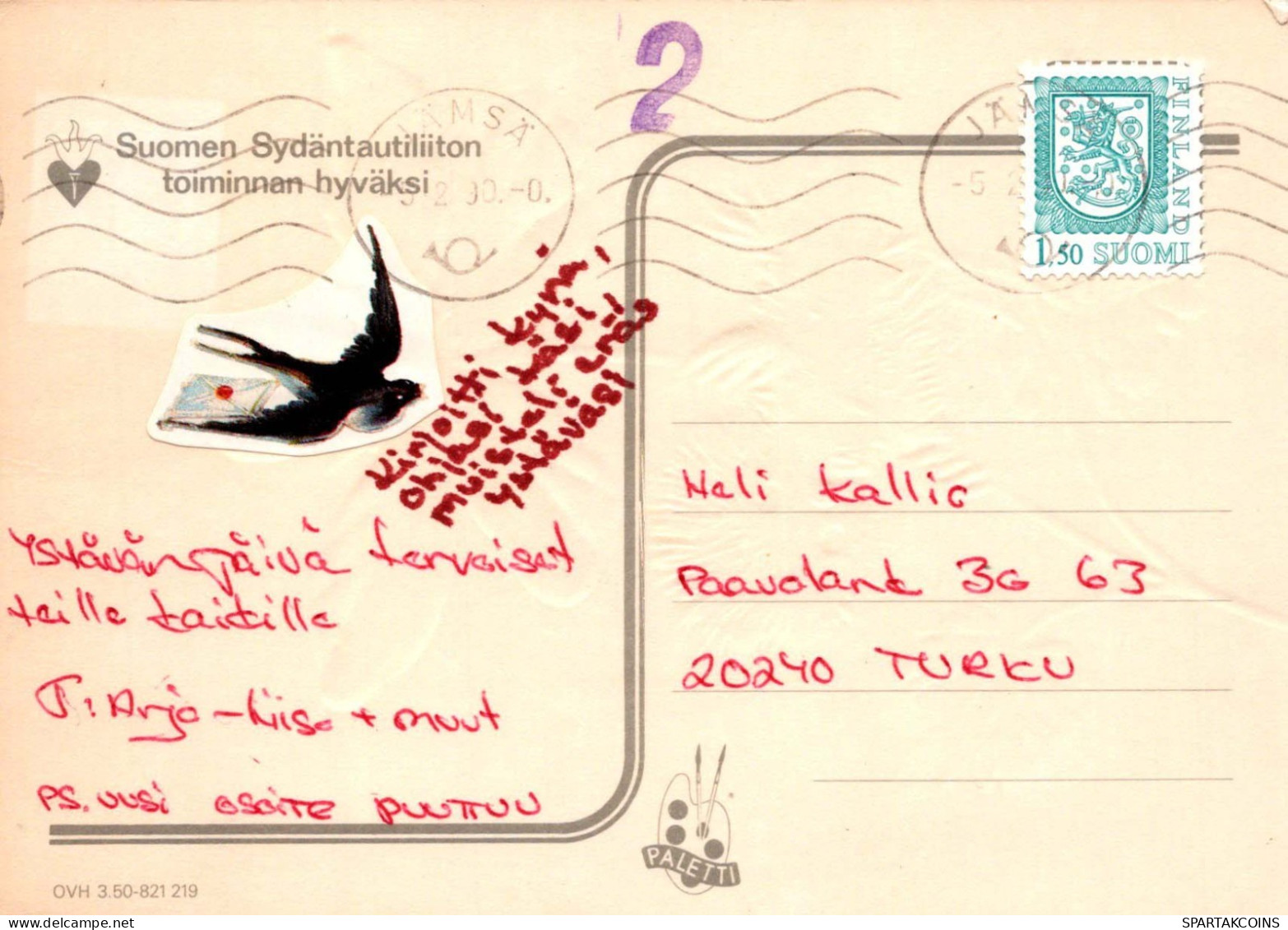 PÁJARO Animales Vintage Tarjeta Postal CPSM #PBR735.A - Birds