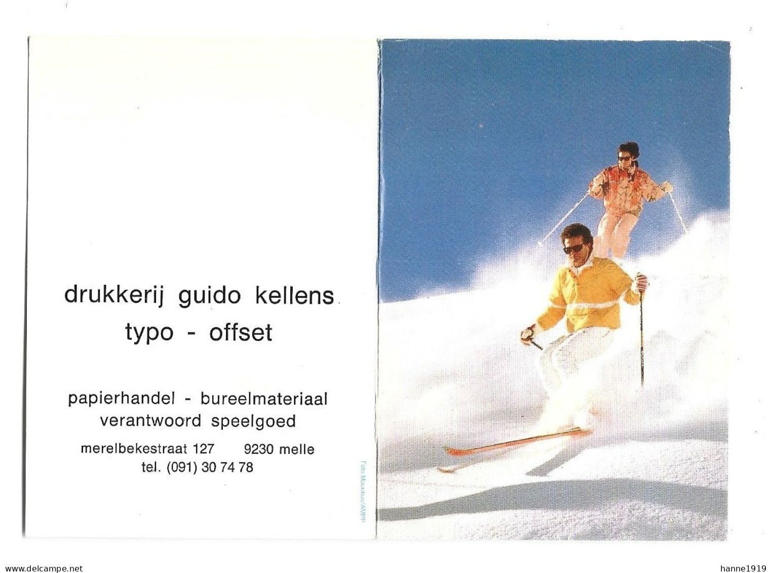 Melle Merelbekestraat Drukkerij Guido Kellens Kalender 1990 Calendrier Htje - Petit Format : 1981-90