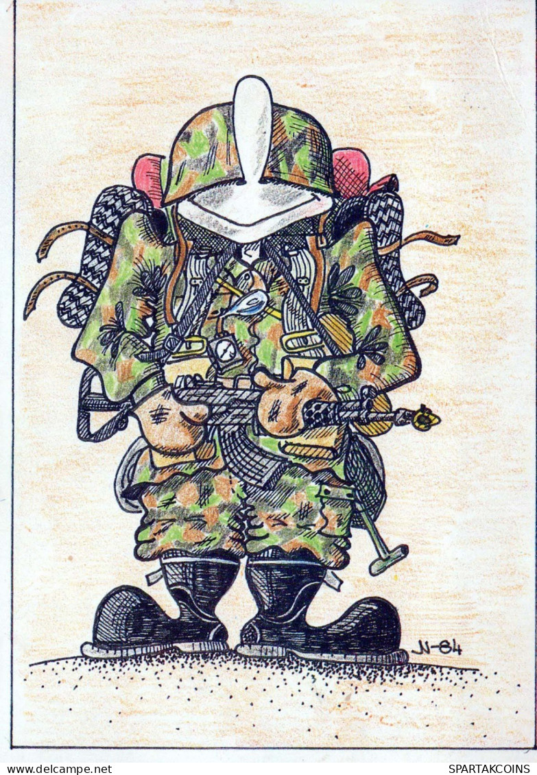 SOLDIERS HUMOUR Militaria Vintage Postcard CPSM #PBV843.A - Humor