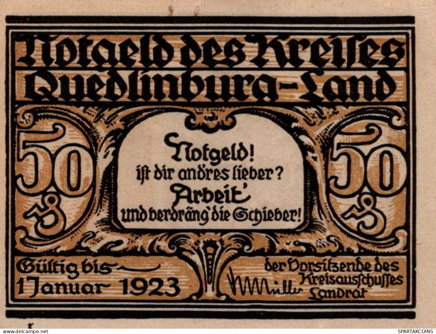 50 PFENNIG 1914-1924 Stadt QUEDLINBURG-LAND Saxony UNC DEUTSCHLAND #PC340 - [11] Emissions Locales