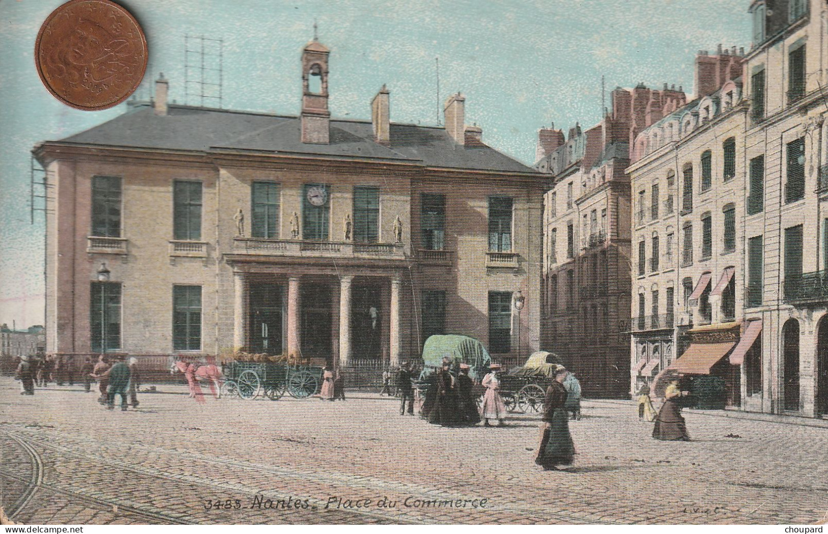 44 - Carte Postale Ancienne De Nantes  Place Du Commerce - Nantes