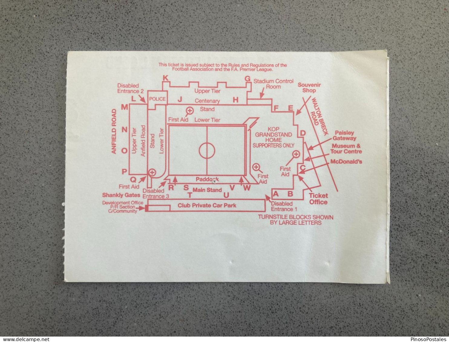 Liverpool V Manchester City 2000-01 Match Ticket - Match Tickets