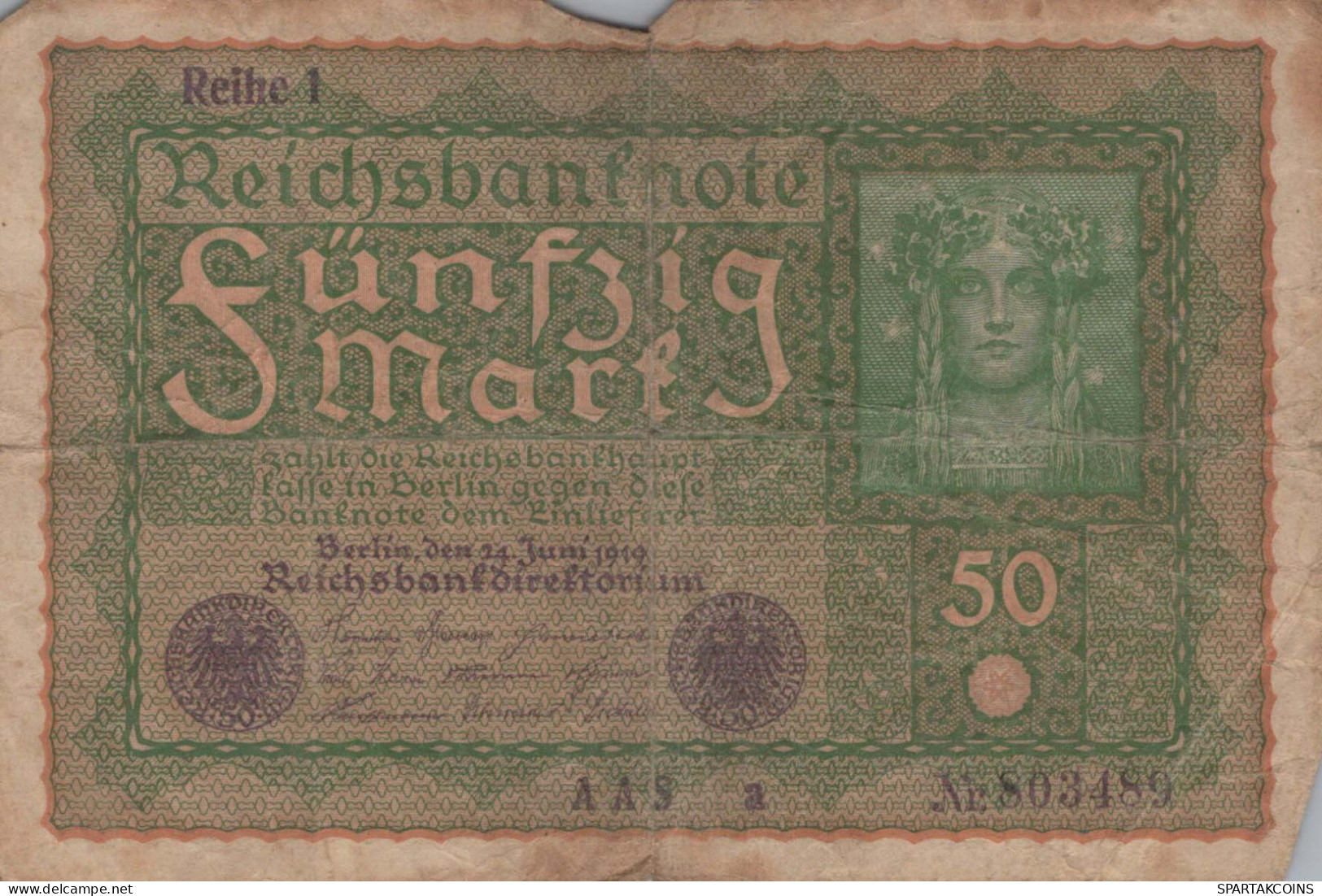 50 MARK 1919 Stadt BERLIN DEUTSCHLAND Papiergeld Banknote #PL071 - Lokale Ausgaben