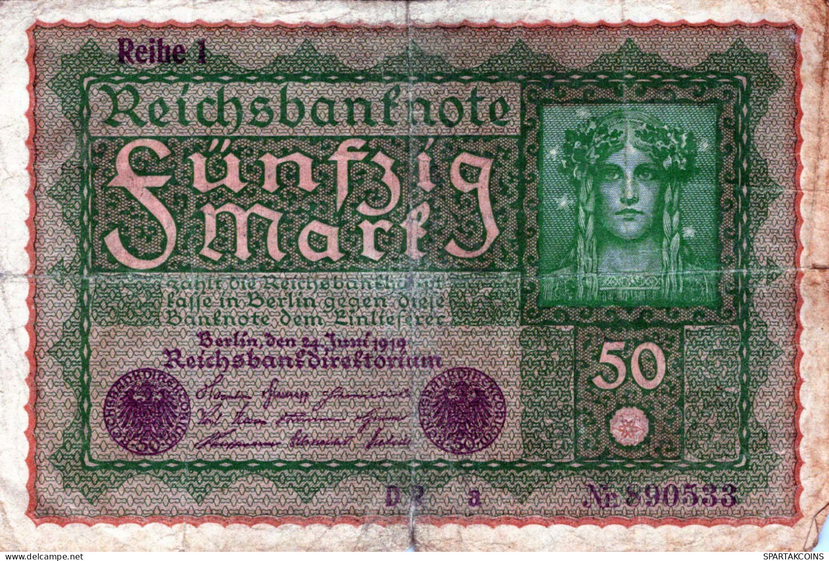50 MARK 1919 Stadt BERLIN DEUTSCHLAND Papiergeld Banknote #PL070 - Lokale Ausgaben