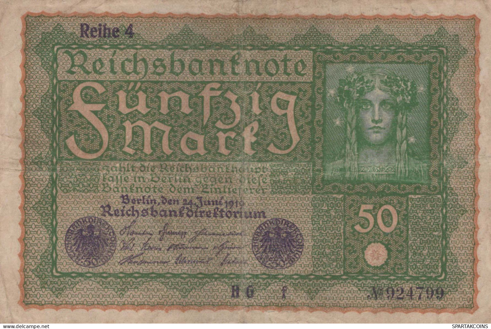 50 MARK 1919 Stadt BERLIN DEUTSCHLAND Papiergeld Banknote #PL066 - Lokale Ausgaben