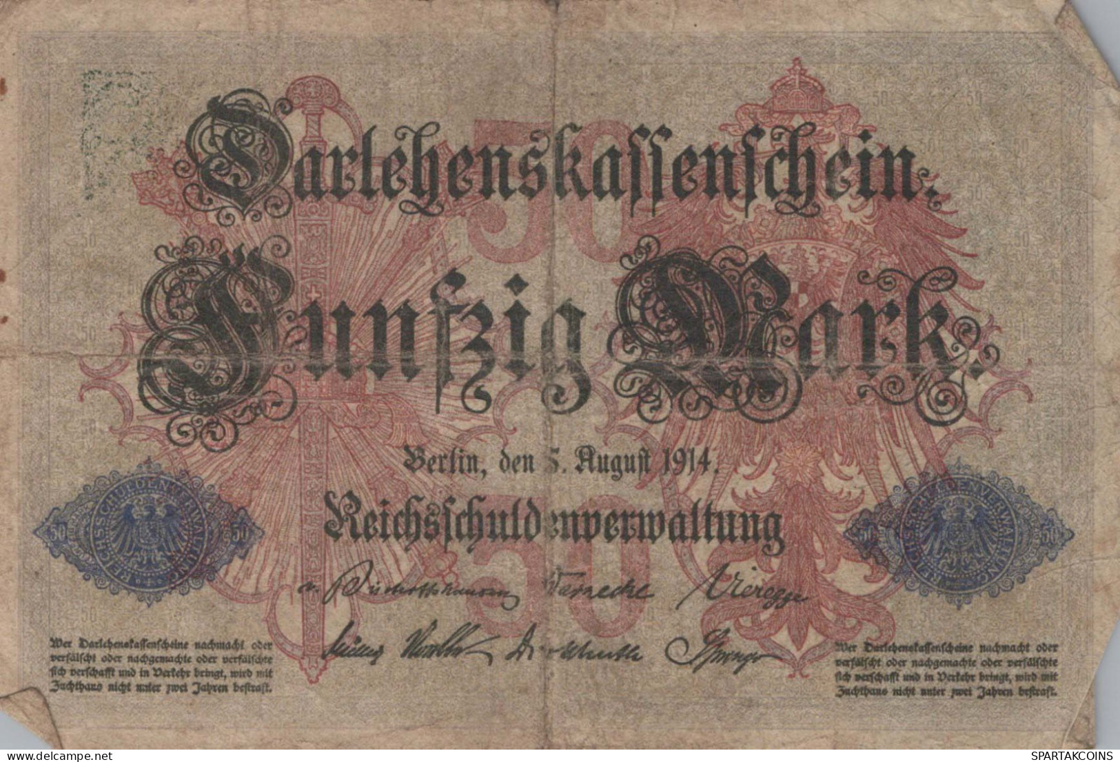 50 MARK 1914 Stadt BERLIN DEUTSCHLAND Papiergeld Banknote #PL213 - Lokale Ausgaben