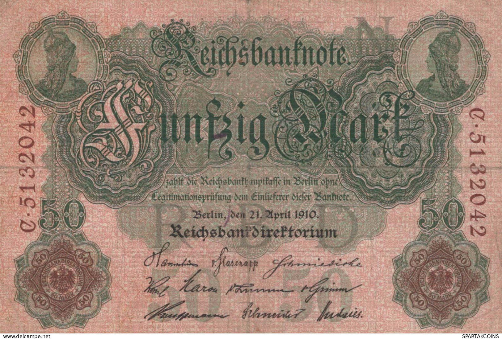 50 MARK 1910 DEUTSCHLAND Papiergeld Banknote #PL214 - Lokale Ausgaben