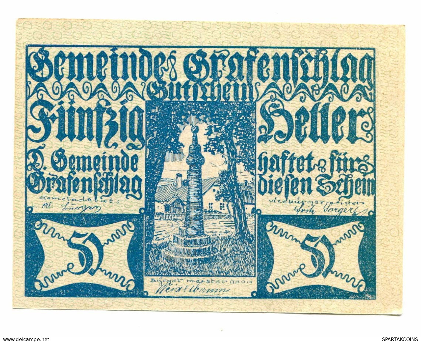 50 Heller Österreich UNC Notgeld Papiergeld Banknote #P10723 - Lokale Ausgaben