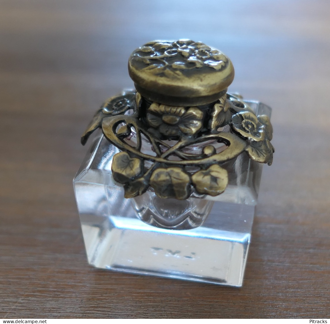 Superbe Encrier Etain Et Verre  Superb Pewter And Glass Inkwell Collector - Other & Unclassified