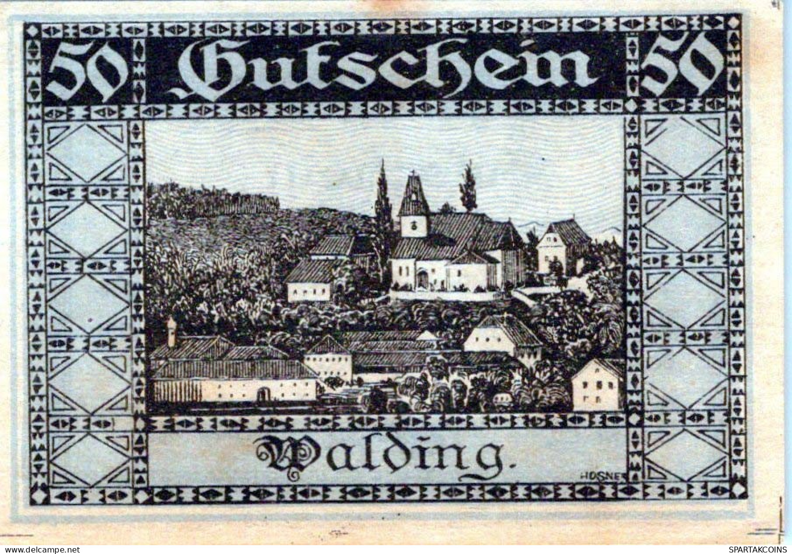 50 HELLER 1920 Stadt WALDING Oberösterreich Österreich Notgeld Banknote #PI410 - [11] Lokale Uitgaven