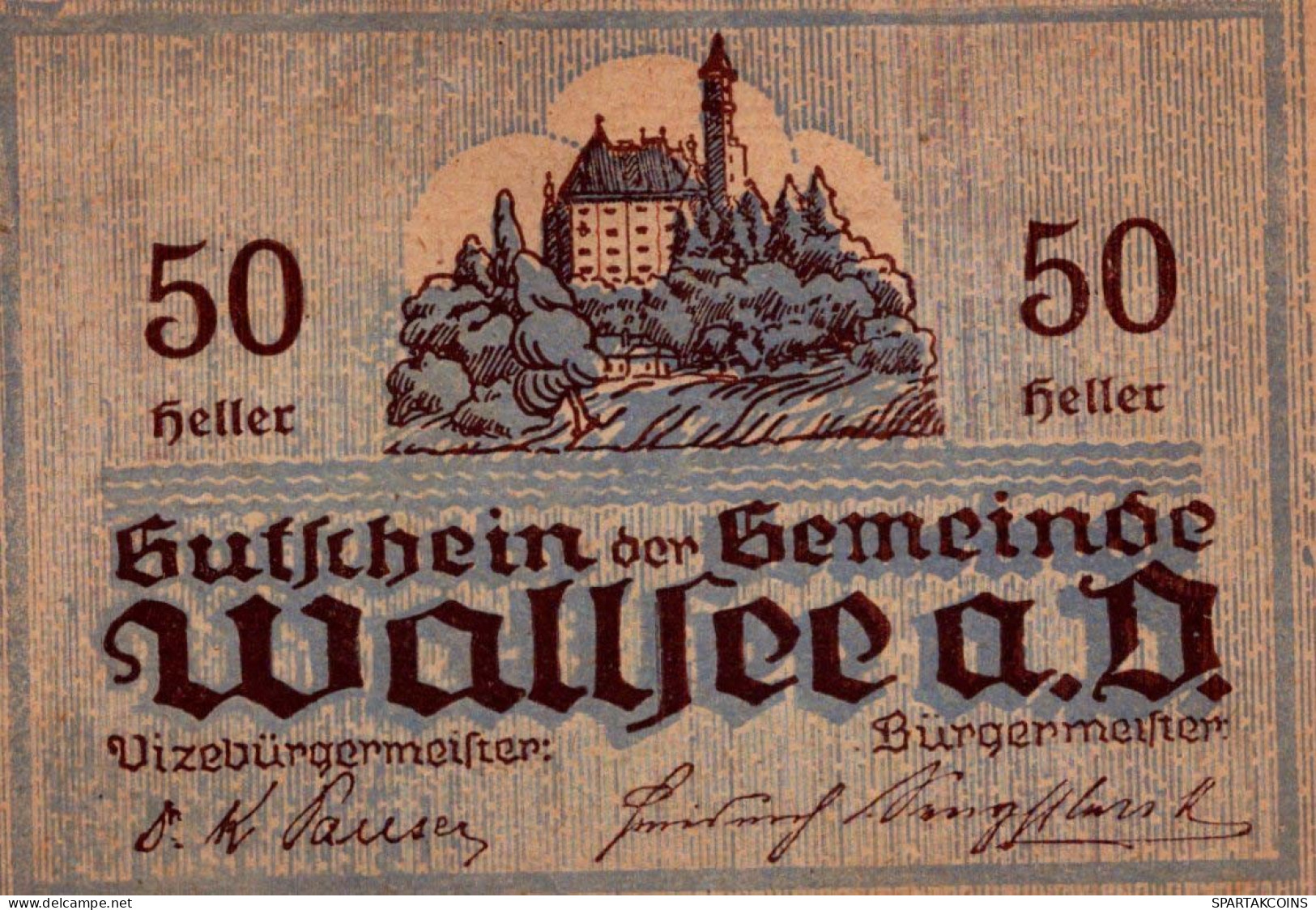 50 HELLER 1920 Stadt WALLSEE AN DONAU Niedrigeren Österreich Notgeld #PF761 - [11] Lokale Uitgaven