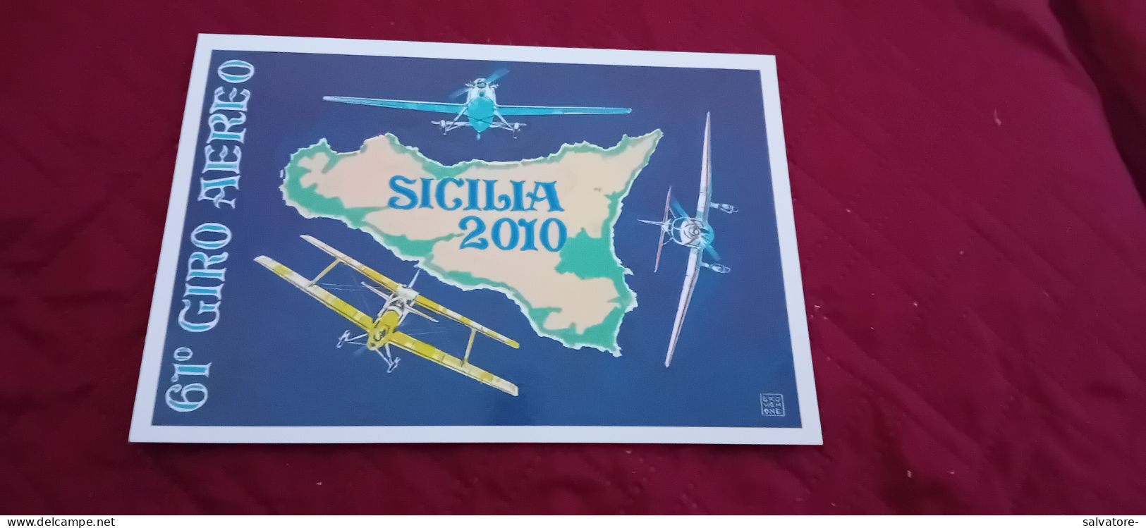 CARTOLINA 61° GIRO AEREO INTERNAZIONALE DI SICILIA - 1946-....: Ere Moderne