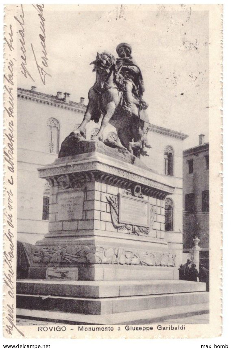 1928  ROVIGO 4  MONUMENTO A GIUSEPPE  GARIBALDI - Rovigo