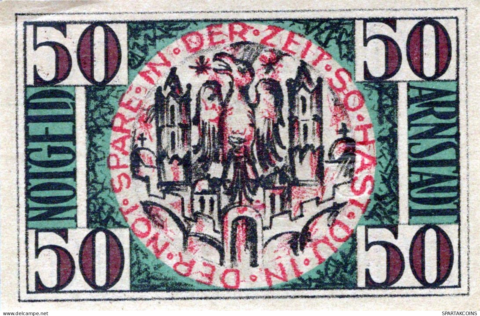 50 PFENNIG 1920 Stadt ARNSTADT Thuringia UNC DEUTSCHLAND Notgeld Banknote #PC336 - [11] Local Banknote Issues