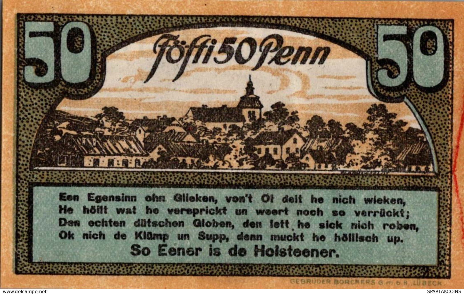 50 PFENNIG 1920 Stadt AHRENSBOK Oldenburg UNC DEUTSCHLAND Notgeld #PA006 - [11] Local Banknote Issues