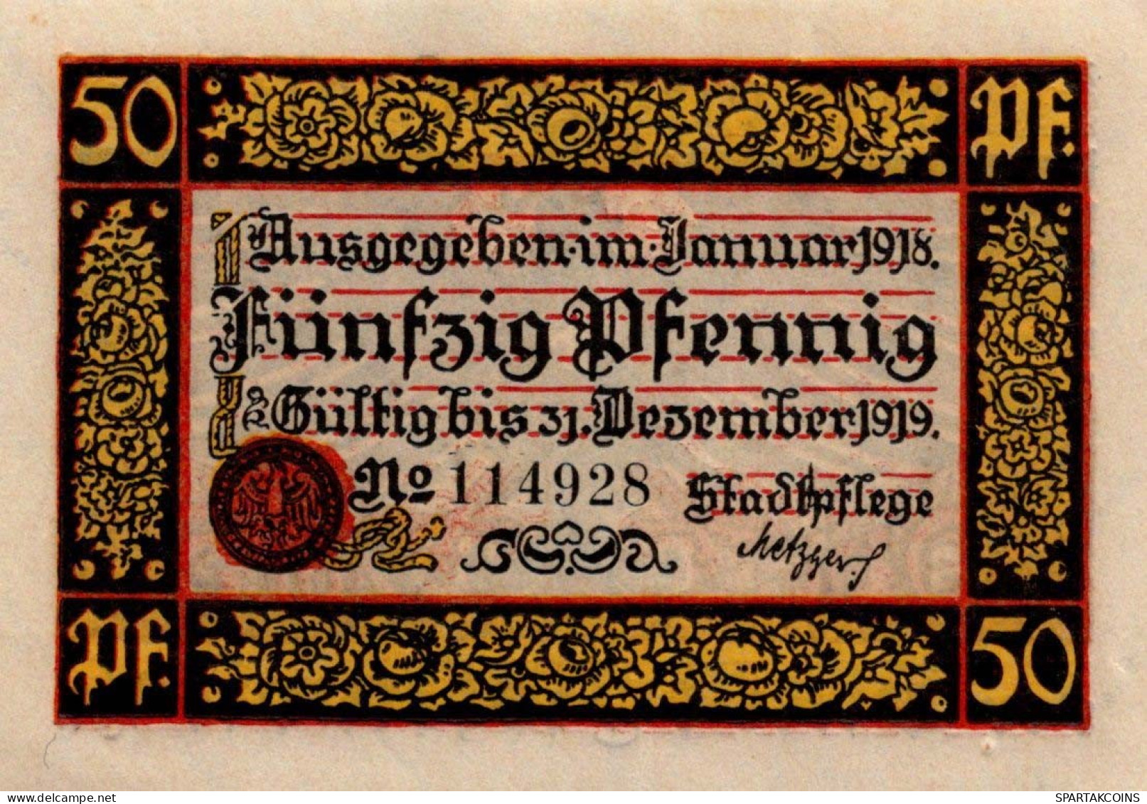 50 PFENNIG 1919 Stadt ROTTWEIL Württemberg UNC DEUTSCHLAND Notgeld #PH590 - [11] Local Banknote Issues