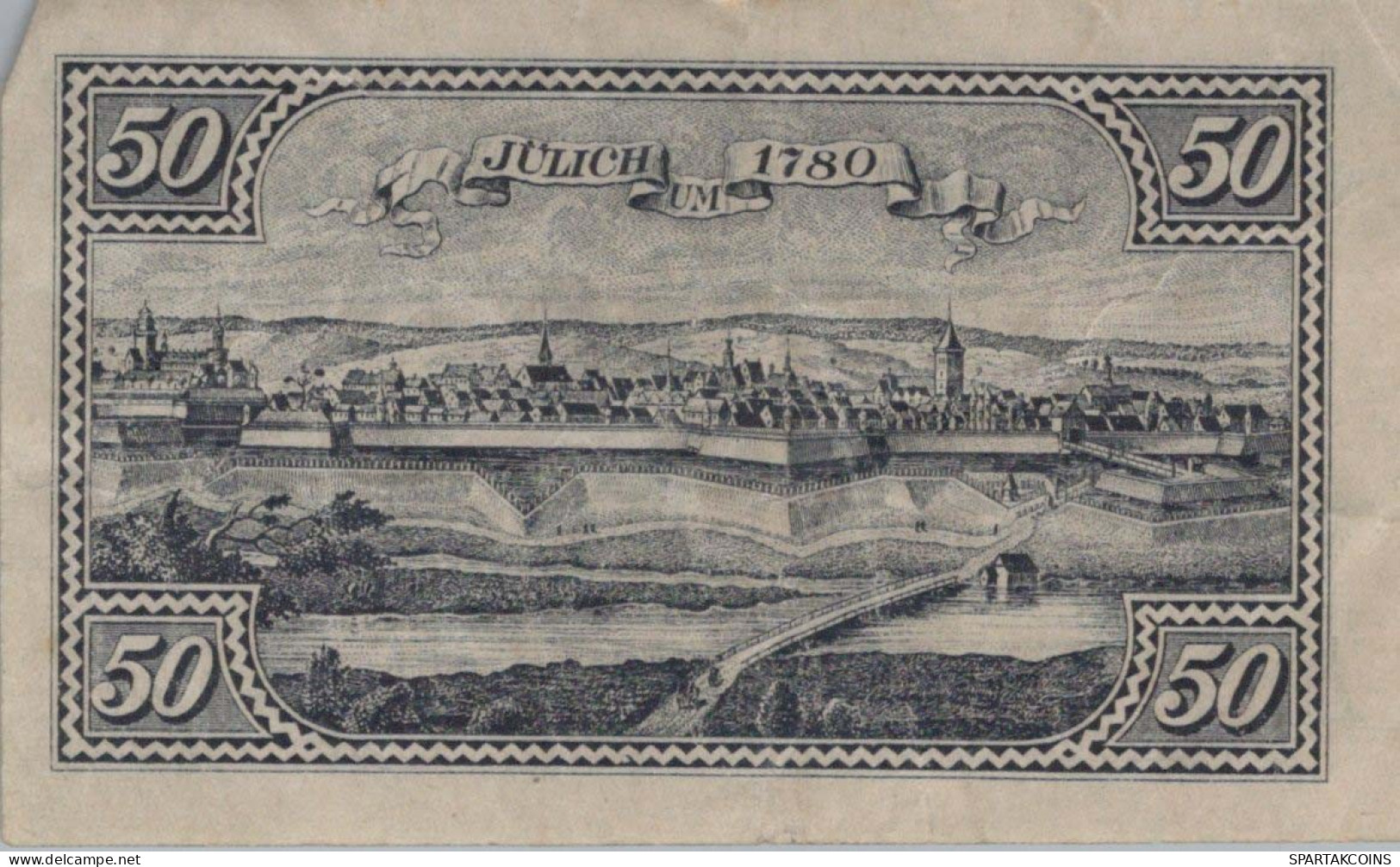 50 PFENNIG 1919 Stadt JÜLICH Rhine DEUTSCHLAND Notgeld Banknote #PG423 - [11] Local Banknote Issues