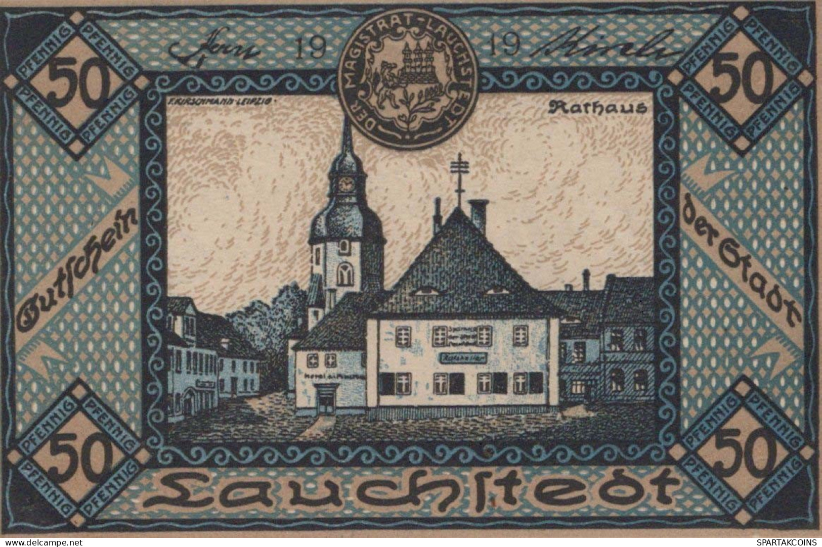 50 PFENNIG 1919 Stadt LAUCHSTÄDT Saxony UNC DEUTSCHLAND Notgeld Banknote #PC311 - [11] Local Banknote Issues