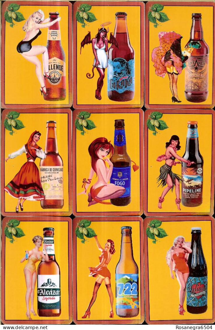 9 SPAIN POCKET CALENDARS, CALENDRIERS DE POCHE, CALENDARIOS - YEAR 2025 - BEERS AND PIN-UP - Kleinformat : 2001-...