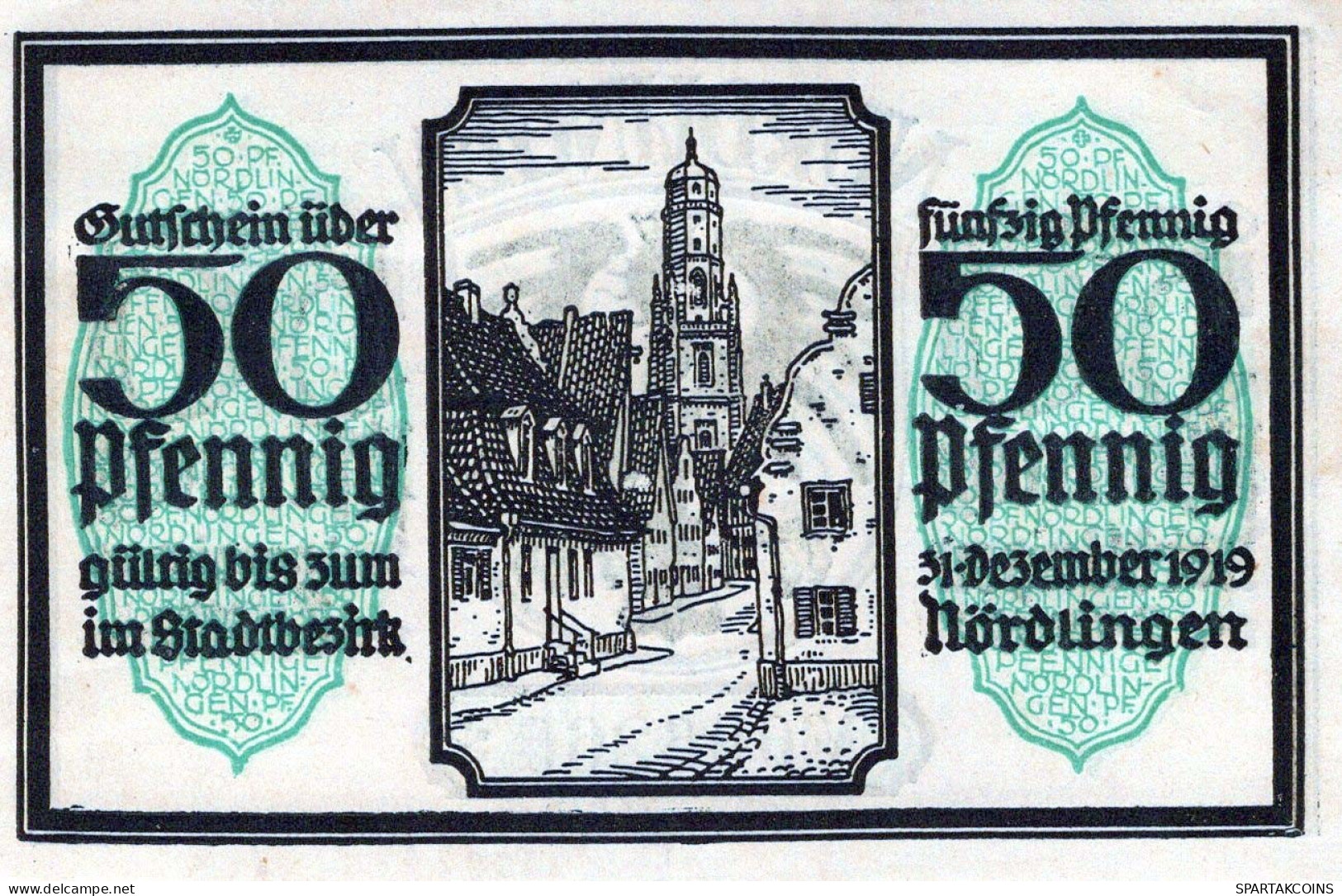 50 PFENNIG 1918 Stadt NoRDLINGEN Bavaria UNC DEUTSCHLAND Notgeld Banknote #PH266 - [11] Emissions Locales