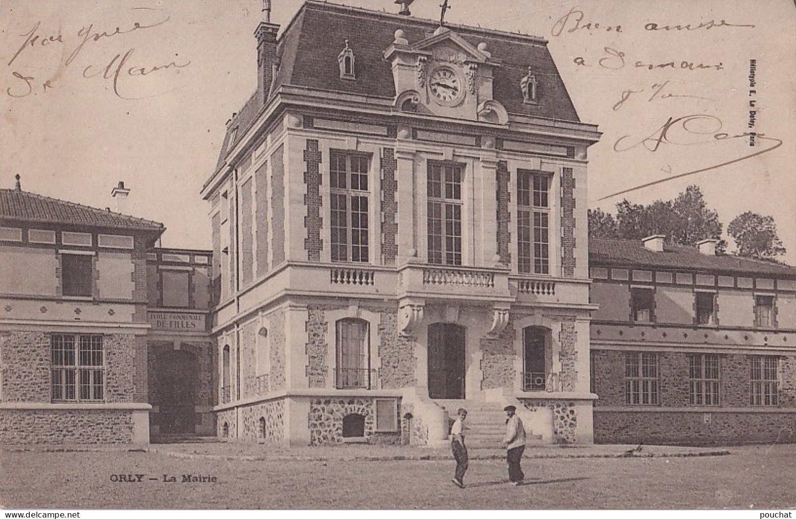 C8-94) ORLY  LA MAIRIE - ANIMEE - HABITANTS - EN  1904  - ( 2 SCANS ) - Orly