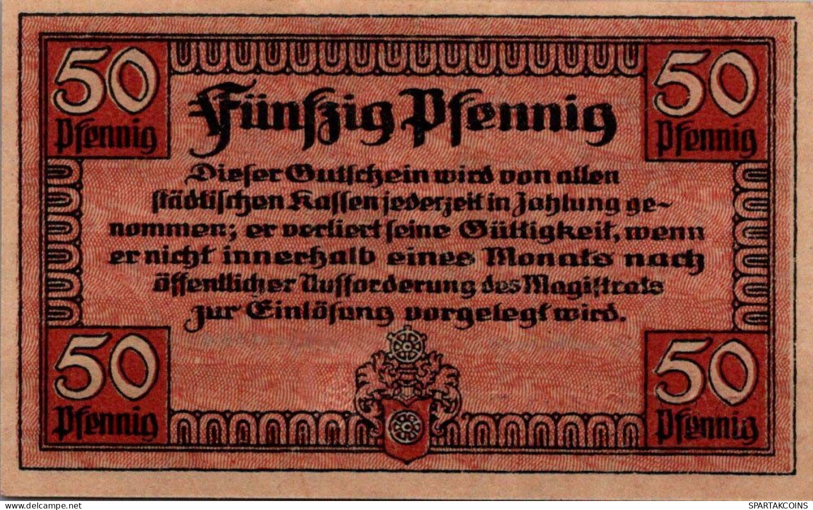 50 PFENNIG 1918 Stadt ERFURT Saxony UNC DEUTSCHLAND Notgeld Banknote #PH818 - [11] Emissions Locales