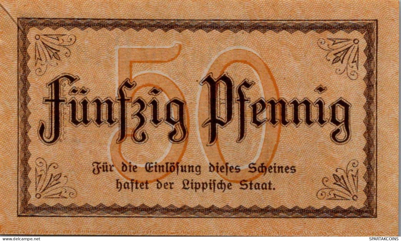 50 PFENNIG 1918 Stadt DETMOLD Lippe UNC DEUTSCHLAND Notgeld Banknote #PA433 - [11] Emissions Locales