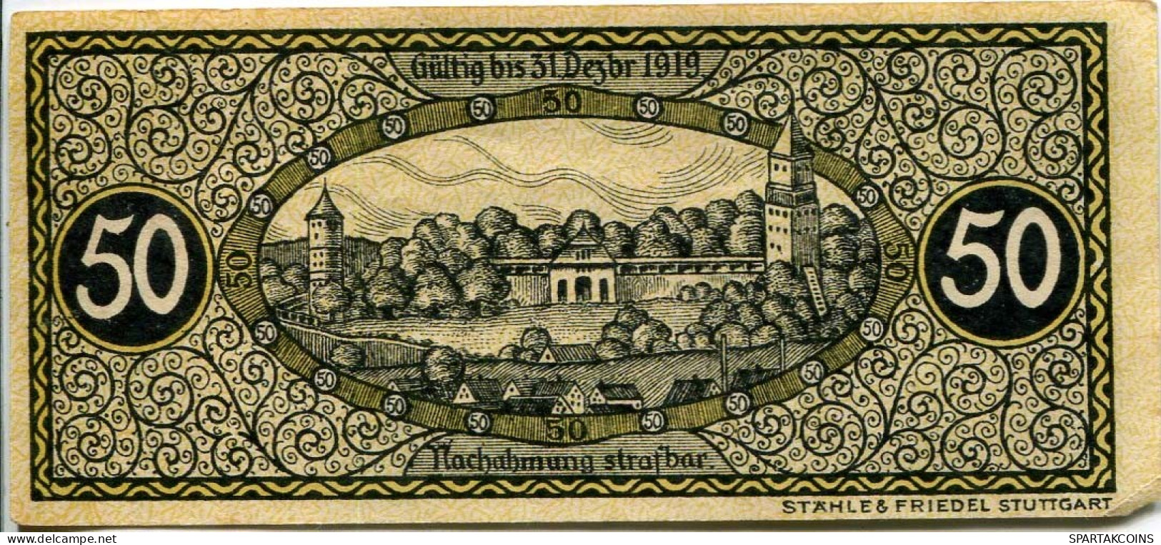 50 PFENNIG 1918 Stadt BIBERACH AN DER RISS Württemberg DEUTSCHLAND Notgeld Papiergeld Banknote #PL815 - [11] Emissions Locales