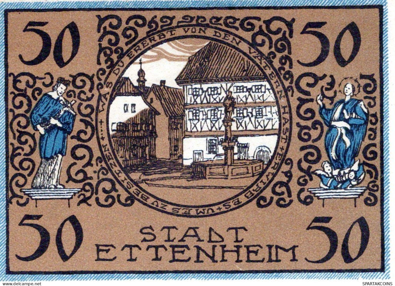 50 PFENNIG 1921 Stadt ETTENHEIM Baden UNC DEUTSCHLAND Notgeld Banknote #PB358 - [11] Emissions Locales