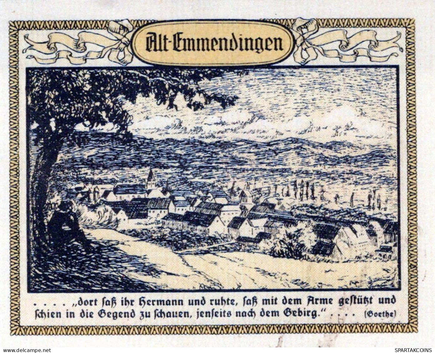 50 PFENNIG 1921 Stadt EMMENDINGEN Baden UNC DEUTSCHLAND Notgeld Banknote #PB234 - [11] Local Banknote Issues
