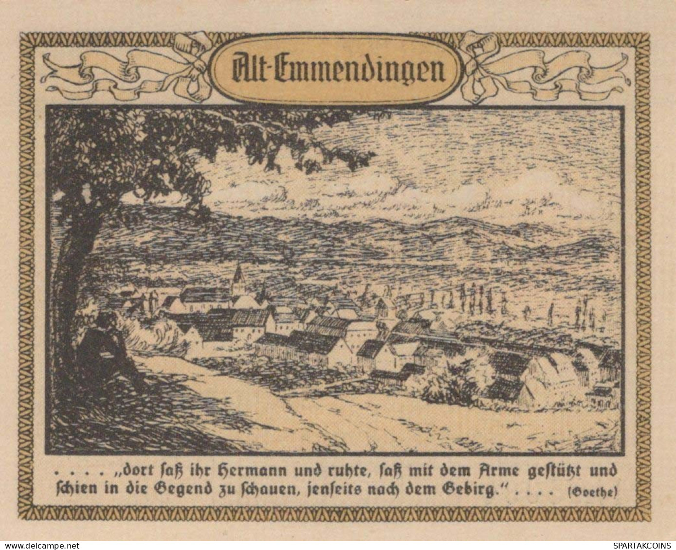 50 PFENNIG 1921 Stadt EMMENDINGEN Baden UNC DEUTSCHLAND Notgeld Banknote #PA539 - [11] Emissioni Locali