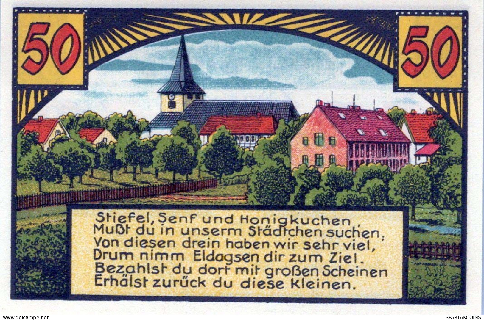 50 PFENNIG 1921 Stadt ELDAGSEN Hanover UNC DEUTSCHLAND Notgeld Banknote #PA530 - [11] Emisiones Locales